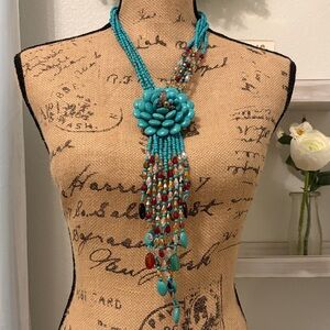 Joan Rivers Classics Collection Starlet Turquoise and Multicolor Beaded Necklace